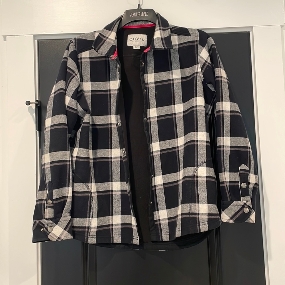 Orvis fleece lined flannel jacket